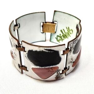 Kay Denning Enamel and Copper Artisn Vintage Bracelet